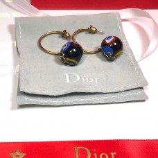 Ретро Dior Tribales Многоцветна висулка с топка Дамски месингови асиметрични CD обеци Цена Америка