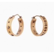Очарователни дамски обеци Dior JAdior със звезда и лого на букви от жълт месинг