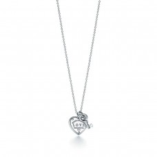 Дамско колие Tiffany Return To 925 Сребърен ключ с ключалка и сърце