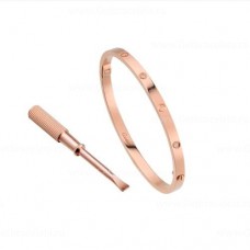 Гривна Cartier Love SM с 6 диаманта, версия от розово злато