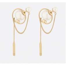 Дамски обеци Dior Tribales CD Rectangle с бяла перла и жълто злато, разпродажба, Австралия E0956TRIRS_D301