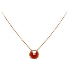Колие Amulette de Cartier с карнеолски диаманти в жълто злато, бяло злато и розово злато
