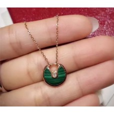 Колие Amulette de Cartier с малахитов диамант в жълто злато, бяло злато и розово злато