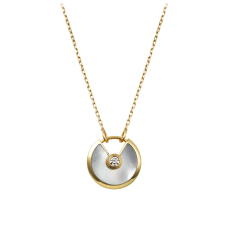 Колие Amulette De Cartier от жълто злато с диаманти и бял седеф