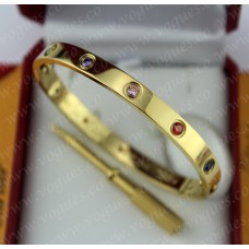 Гривна Cartier Love от жълто злато с цветни диаманти
