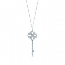 Висулка Tiffany Victoria Key от бяло злато с диаманти, сребро/жълто злато