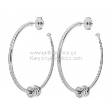 Обеци Bvlgari B.zero1 от бяло злато с диаманти Pave, имитация