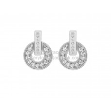 Обеци Bvlgari BVLGARI от бяло злато с диаманти Pave Copy