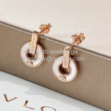 Обеци Bvlgari BVLGARI от розово злато със седеф и диаманти, качество