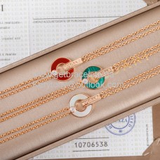 Bvlgari BVLGARI Ажурна гривна с двойна верижка, розово златисто