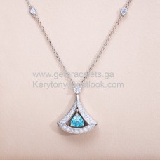 Колие Bvlgari Divas Dream от бяло злато с диаманти и сапфири Pave Колие Bvlgari Divas Dream от бяло злато с диаманти и сапфири Pave