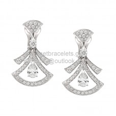 Обеци Bvlgari Divas Dream Openwork Elements с диаманти, копие от бяло злато