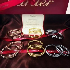 Гривна Cartier Juste Un Clou с двоен пирон, жълто злато/бяло злато/розово злато с диаманти