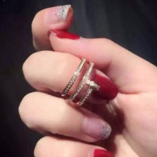 Пръстен с двоен пирон Cartier Juste Un Clou от розово злато, пълен с диаманти
