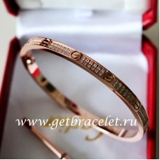 Гривна Cartier Love SM от розово злато с диаманти