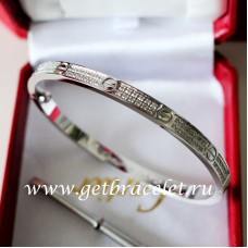 Гривна Cartier Love SM от бяло злато с диаманти