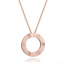 Колие с висулка Cartier Love от розово злато с 3 диаманта