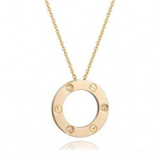 Колие с висулка Cartier Love от жълто злато с 3 диаманта