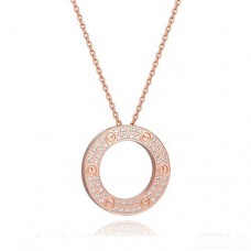 Колие Cartier Love, комплект от розово злато с диаманти