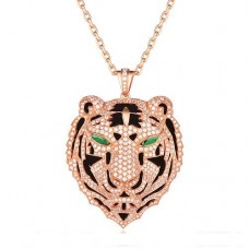 Висулка Panthere De Cartier с леопардова глава от розово злато с изумруди и диаманти