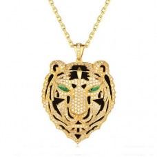 Висулка Panthere De Cartier с леопардова глава от жълто злато с изумруди и диаманти