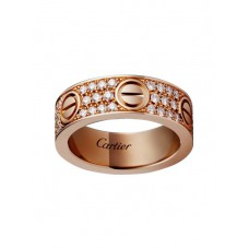 Пръстен Cartier Love от 18-каратово розово злато с паважни диаманти