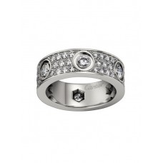 Пръстен Cartier Love от 18-каратово бяло злато с 6 големи диаманта