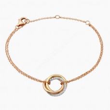 Гривна Cartier Trinity от бяло злато/жълто богинята/розово злато с диаманти