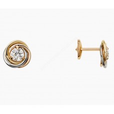 Обеци Cartier Trinity от бяло злато/жълто злато/розово злато с 2 диаманта