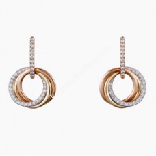 Обеци Cartier Trinity от бяло злато/жълто злато/розово злато с диаманти