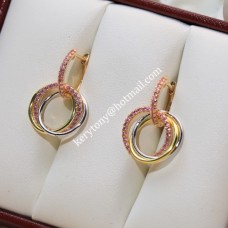Обеци Cartier Trinity от бяло злато/жълто злато с розови диаманти, подарък