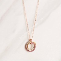 Women Jewellery Cartier Trinity Necklace White Gold/Yellow Gold with Pink Diamonds Women Jewellery Cartier Trinity Necklace White Gold/Yellow Gold with Pink Diamonds