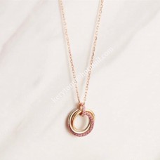 Дамски бижута Колие Cartier Trinity от бяло злато/жълто злато с розови диаманти