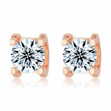 Обеци Cartier C DE от 18-каратово розово злато с 1 диамант с брилянтно шлифоване
