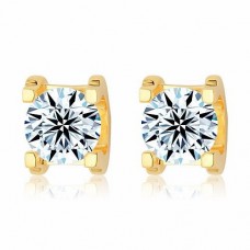 Обеци Cartier C DE от 18-каратово жълто злато с 1 диамант с брилянтно шлифоване