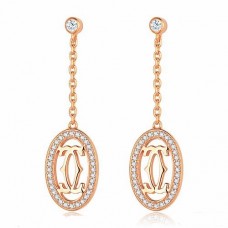 Обеци Cartier Logo Double C от 18-каратово розово злато с диаманти