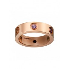 Пръстен Cartier Love от розово злато, сапфири, гранати, аметист