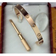 Гривна Cartier Semi-Open Love от розово злато с 4 диаманта