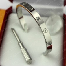 Гривна Cartier Semi-Open Love от бяло злато с 4 диаманта