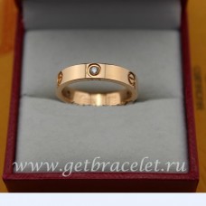 Златен пръстен Cartier Love от розово злато с 3 диаманта