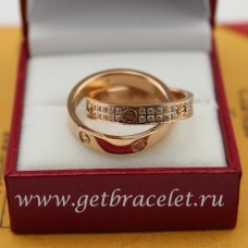 Пръстен Cartier Love с розови диаманти