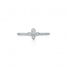 Дамски пръстен Tiffany Fleur de Lis Petaloid с диаманти, сребро/жълто злато/розово злато