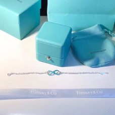 Сребърна гривна Tiffany Infinity с двойни верижки и син емайл, висулка, годежни дамски бижута