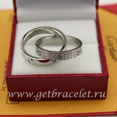 Пръстен Cartier LOVE с диаманти от бяло злато