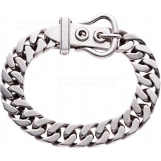 Hermes мъжка гривна Boucle Sellier голяма сребърна/розово злато подарък за Деня на майката