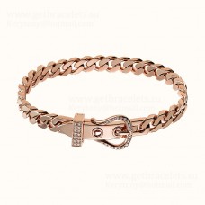 Гривна Hermes Boucle Sellier от розово злато/бяло злато с диаманти