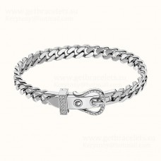 Гривна Hermes Boucle Sellier от бяло злато с диаманти за жени