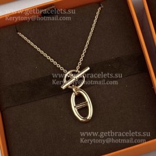 Колие с висулка с верига Hermes Chaine DAncre от розово злато