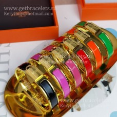 Hermes Clic Cadenas Enamel гривна Lock жълто злато продажба
