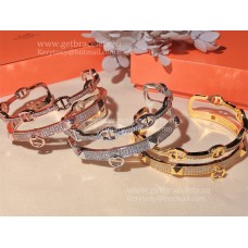 Hermes Collier de Chien двуслойна гривна от бяло злато/розово злато/жълто злато лукс
